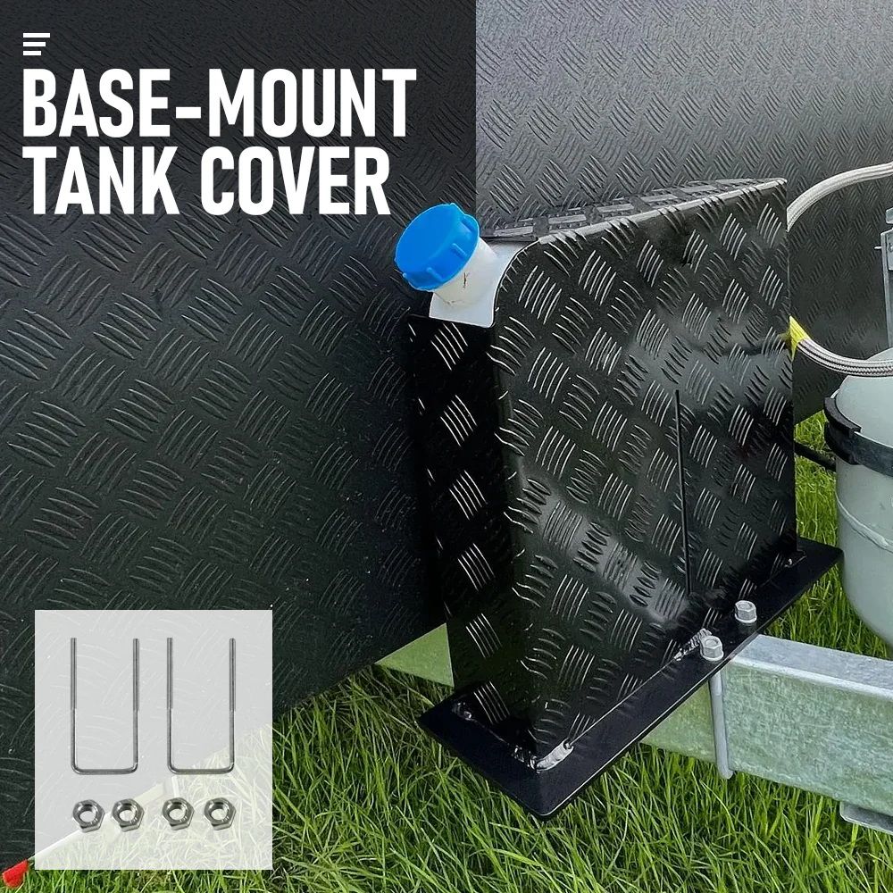 Alpen Outdoor Base 2mm Aluminum Diesel Heater Fuel Tank Cover, Heavy Duty Protective Guard for 10L 15L Tanks, Simple Installation,Left Side,Safe UV & Impact Shield, Ideal for Camping & RV