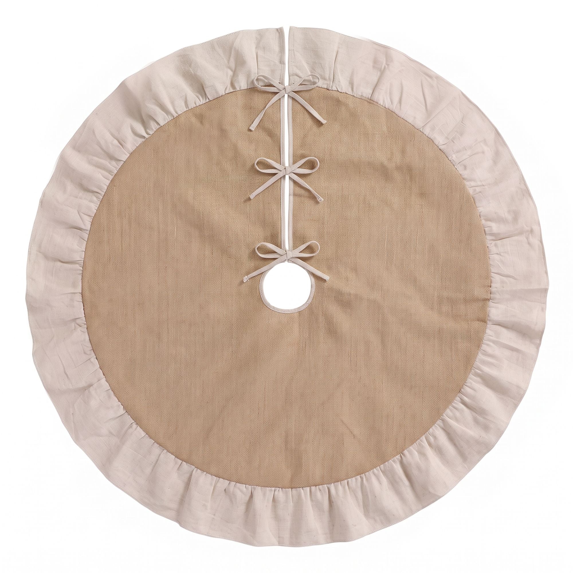 Jingle Jollys 120cm Christmas Tree Skirt Linen Christmas Tree Mat Decor