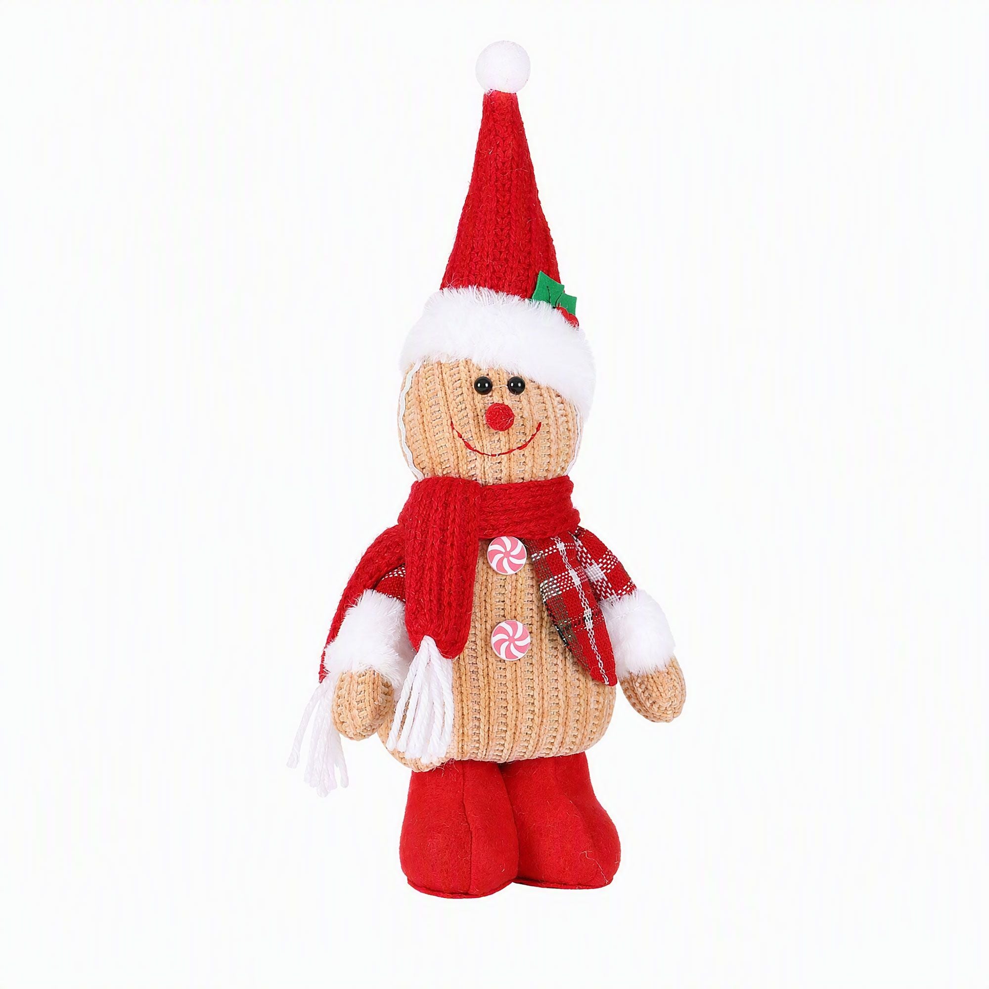 Jingle Jollys Christmas Gingerbread Man Standing Ornament Knitted Christmas Indoor Decor