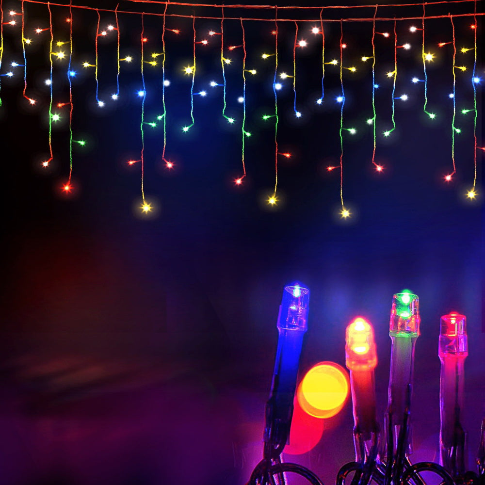 Outdoor Decorations & Lights: 32M Christmas Lights Icicle Light 960 LED Multi-coloured Jingle Jollys
