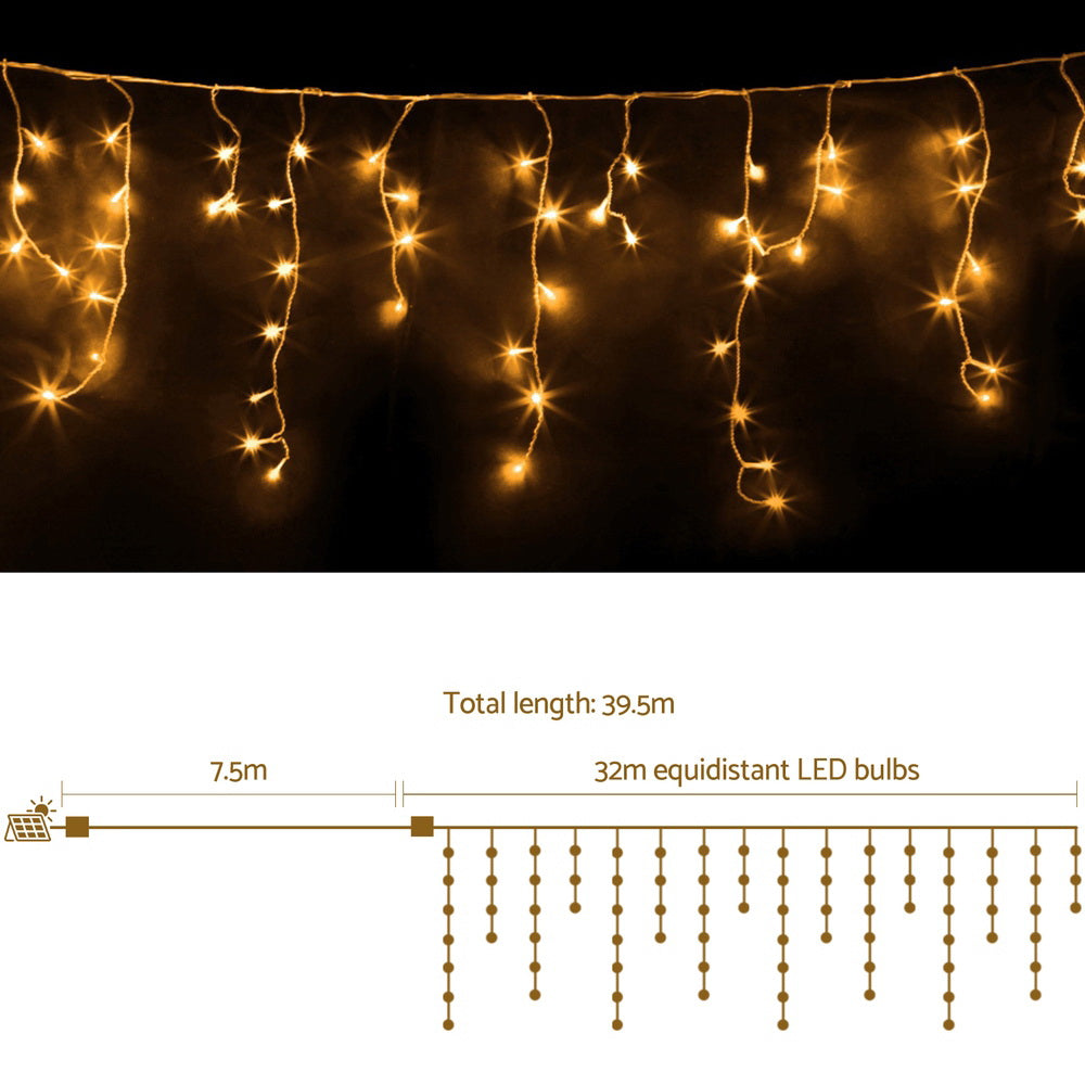 Outdoor Decorations & Lights: 32M Christmas Lights Icicle Light 960 LED Warm White Jingle Jollys