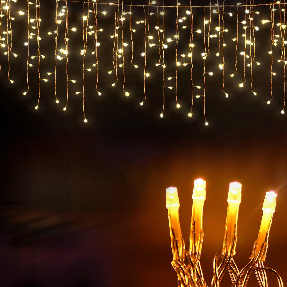 Outdoor Decorations & Lights: 32M Christmas Lights Icicle Light 960 LED Warm White Jingle Jollys