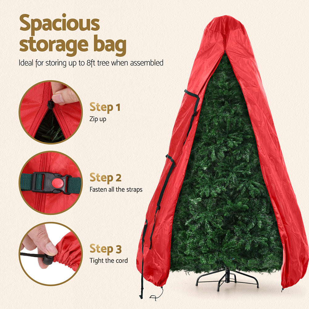 Christmas Decorations: Jingle Jollys Christmas Tree Storage Bag Fits Up to 8ft Tree Xmas Bag Zipper Red
