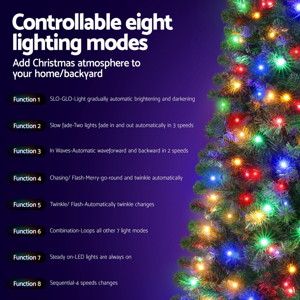 Christmas Trees: Jingle Jollys Christmas Tree 1.8M LED Corner Xmas Tree Half 8 Modes Multi-color