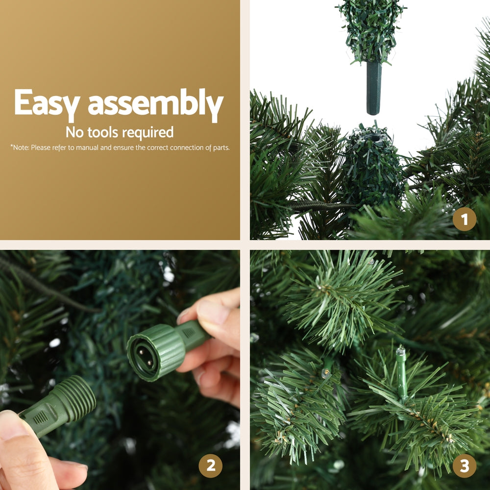 Christmas Trees: Jingle Jollys Christmas Tree 1.8M LED Corner Xmas Tree Half 8 Modes Multi-color