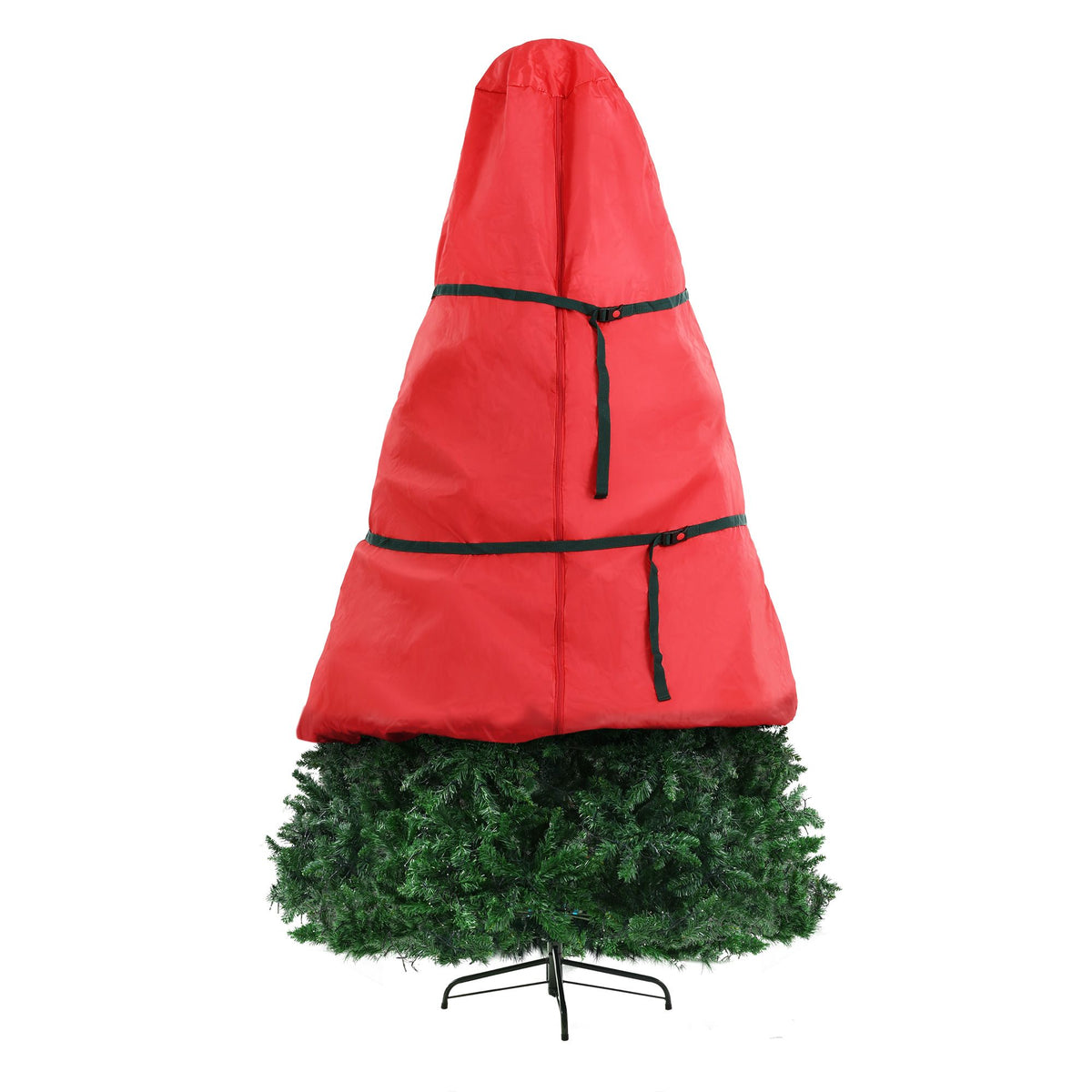Jingle Jollys 2.4m Pre-Lit Christmas Tree 1488 LED Green with Red Storage Bag