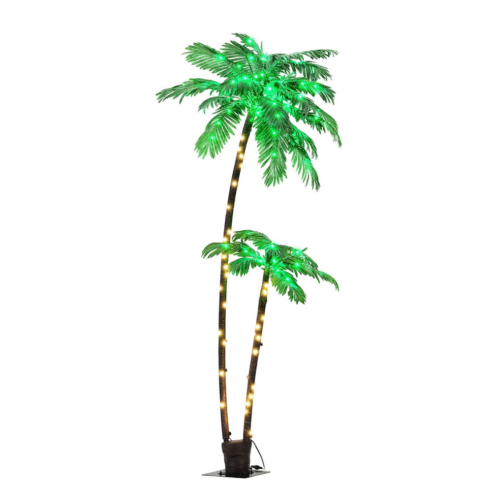 Outdoor Decorations & Lights: Jingle Jollys Christmas Tree 2.1m LED Lighted Xmas Palm Trees Party Decorations