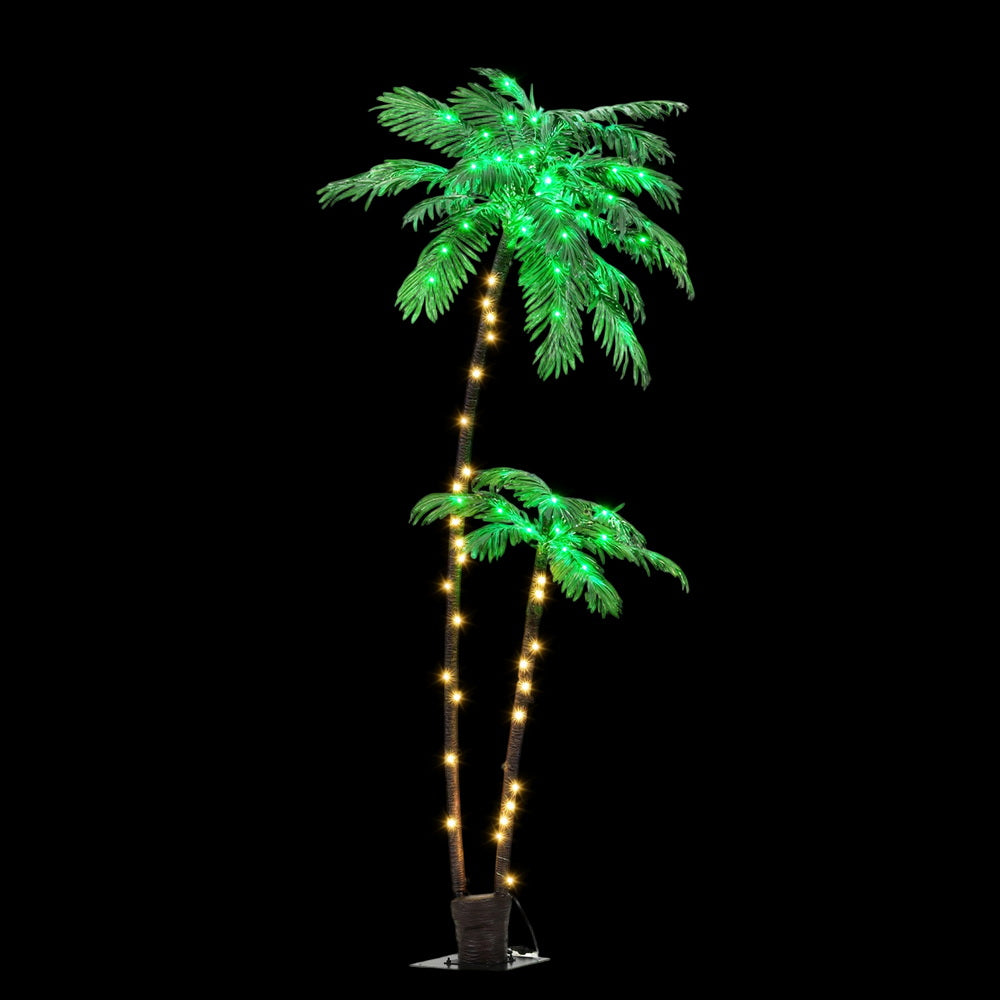 Outdoor Decorations & Lights: Jingle Jollys Christmas Tree 2.1m LED Lighted Xmas Palm Trees Party Decorations