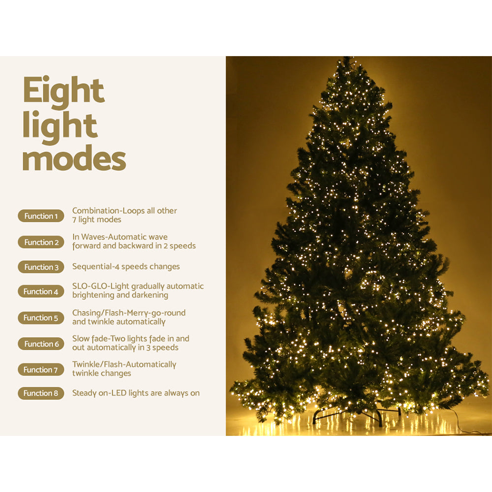 Outdoor Decorations & Lights: Jingle Jollys Christmas Tree 1.8M Xmas Tree Decorations 1980 LEDs 8 Light Mode