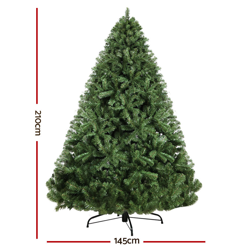 Christmas Trees: Jingle Jollys Christmas Tree 2.1M Xmas Tree Decorations Green 1250 Tips
