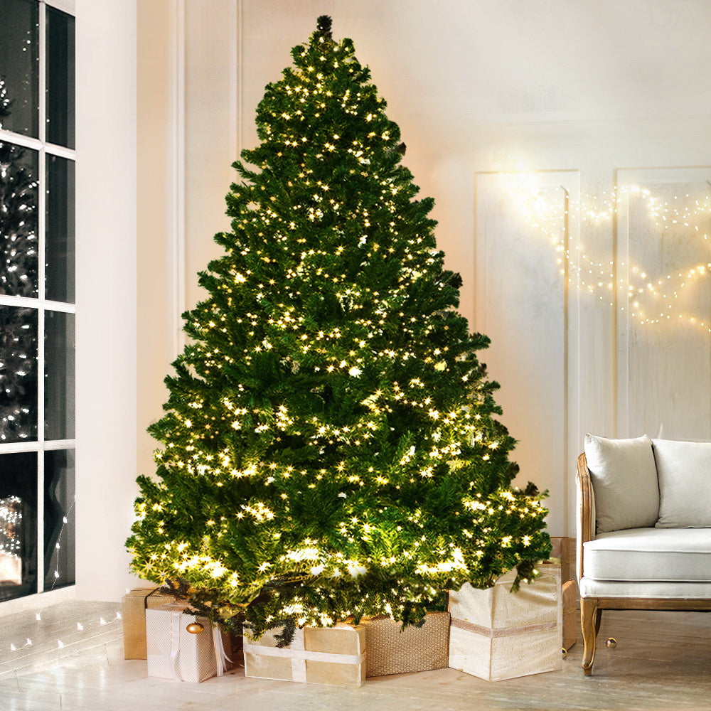 Outdoor Decorations & Lights: Jingle Jollys Christmas Tree 2.1M Xmas Tree Decorations 3000 LEDs 8 Light Mode