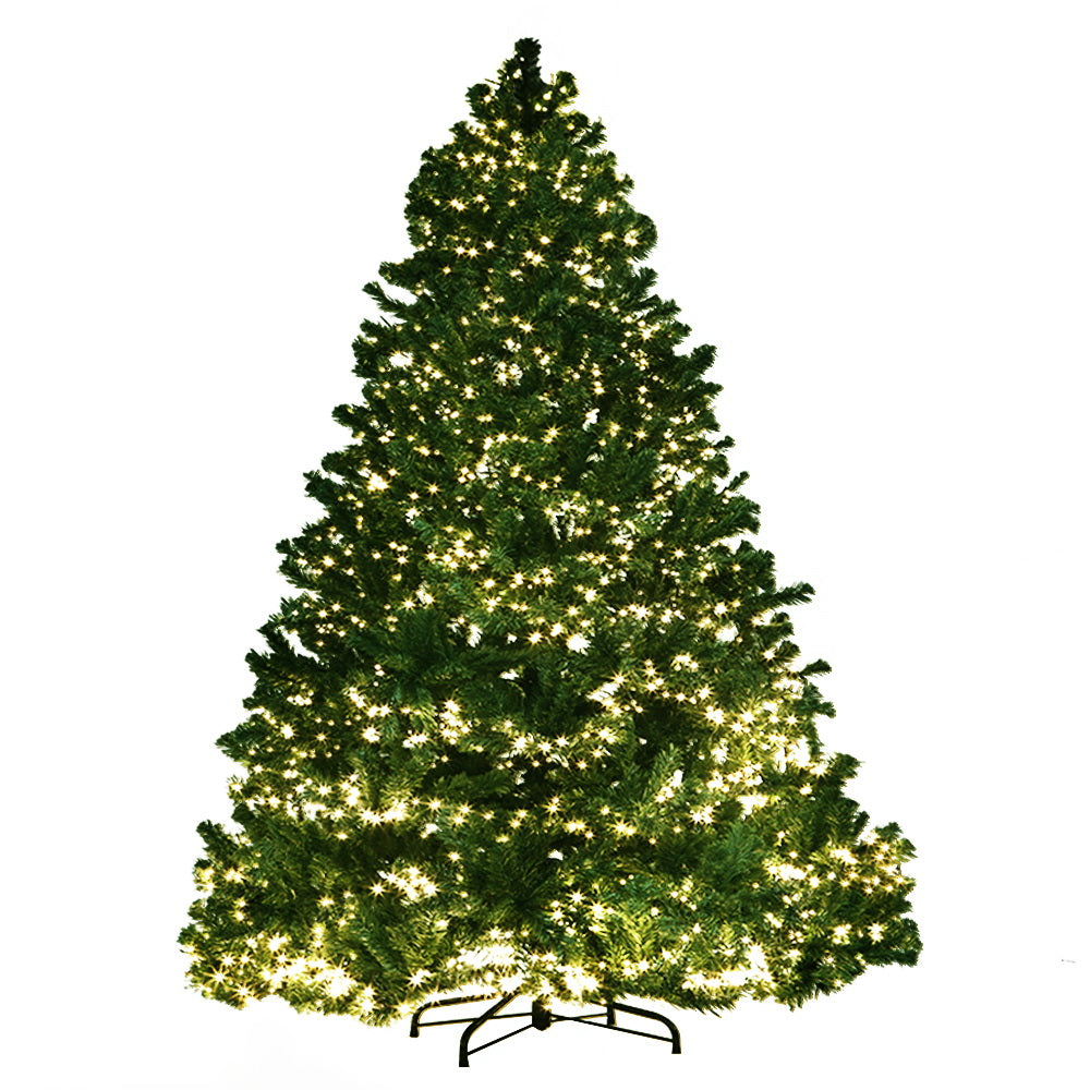 Outdoor Decorations & Lights: Jingle Jollys Christmas Tree 2.4M Xmas Tree Decorations 3190 LEDs 8 Light Mode