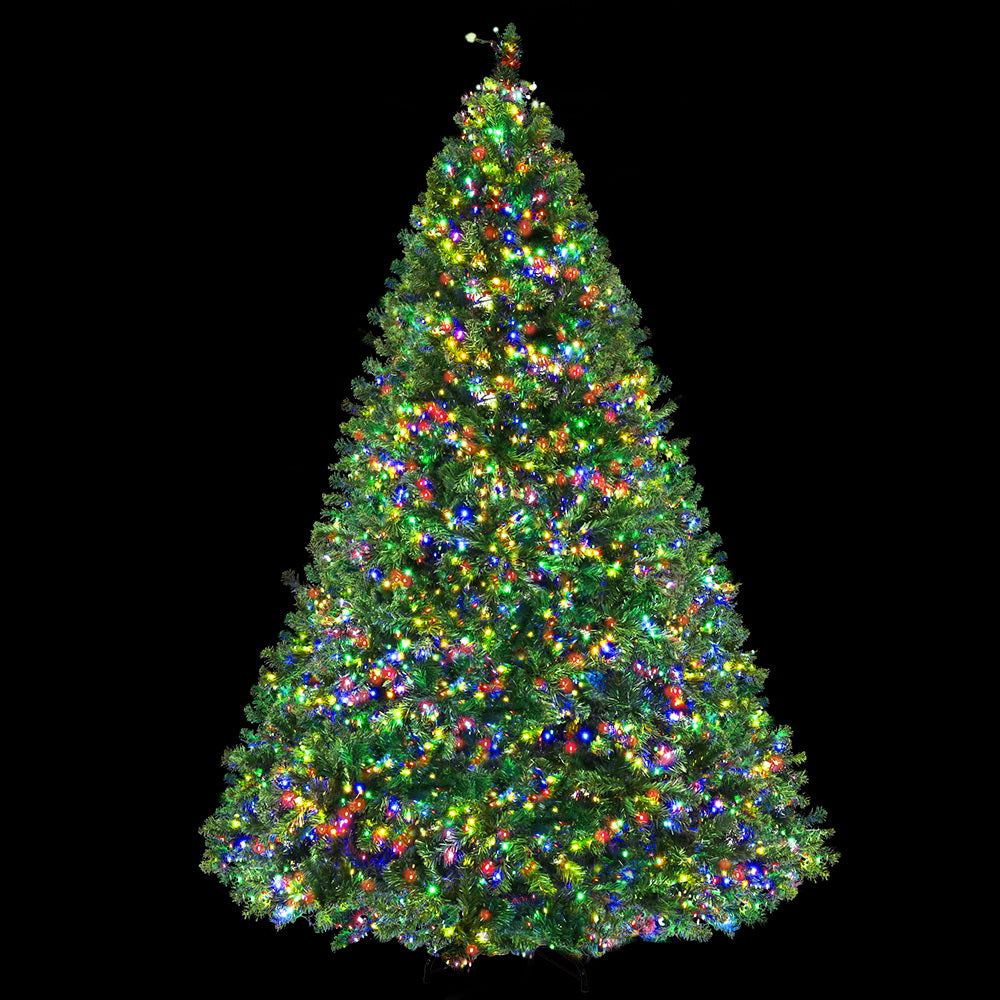 Outdoor Decorations & Lights: Jingle Jollys Christmas Tree 2.4M Xmas Tree Decoration 8 Light Mode Multi Colour