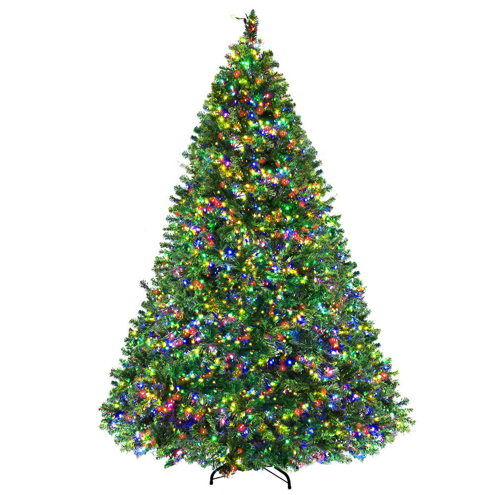Outdoor Decorations & Lights: Jingle Jollys Christmas Tree 2.4M Xmas Tree Decoration 8 Light Mode Multi Colour