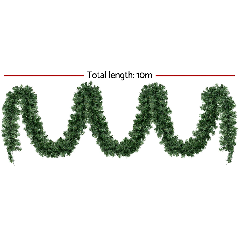 Christmas Wreaths & Garlands: Jingle Jollys 10M Christmas Garland LED Lights Party Xmas Decorations 700 TIPS