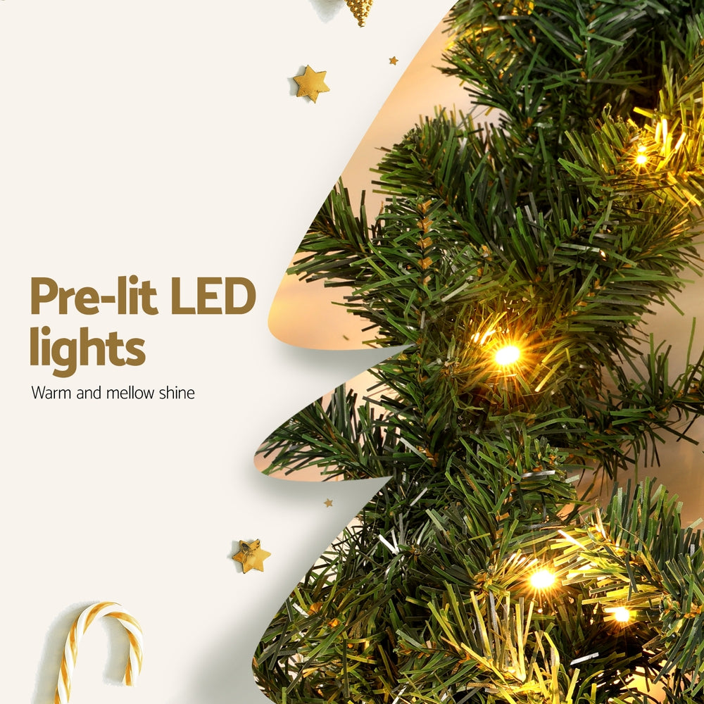 Christmas Wreaths & Garlands: Jingle Jollys 10M Christmas Garland LED Lights Party Xmas Decorations 700 TIPS