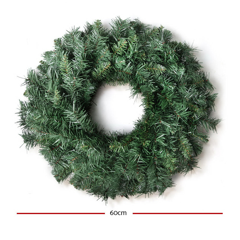 Christmas Wreaths & Garlands: Jingle Jollys 60cm Christmas Wreath Garland Xmas Decorations Wedding Party