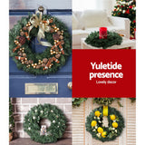 Christmas Wreaths & Garlands: Jingle Jollys 60cm Christmas Wreath Garland Xmas Decorations Wedding Party