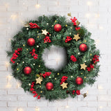 Christmas Wreaths & Garlands: Jingle Jollys 60cm Christmas Wreath Garland Xmas Decorations Wedding Party