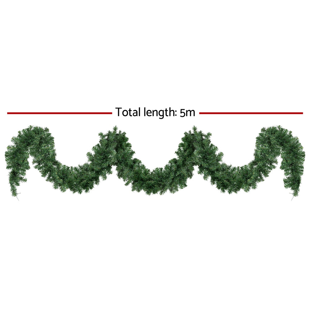 Christmas Wreaths & Garlands: Jingle Jollys 5M Christmas Garland LED Lights Party Xmas Decorations 380 TIPS