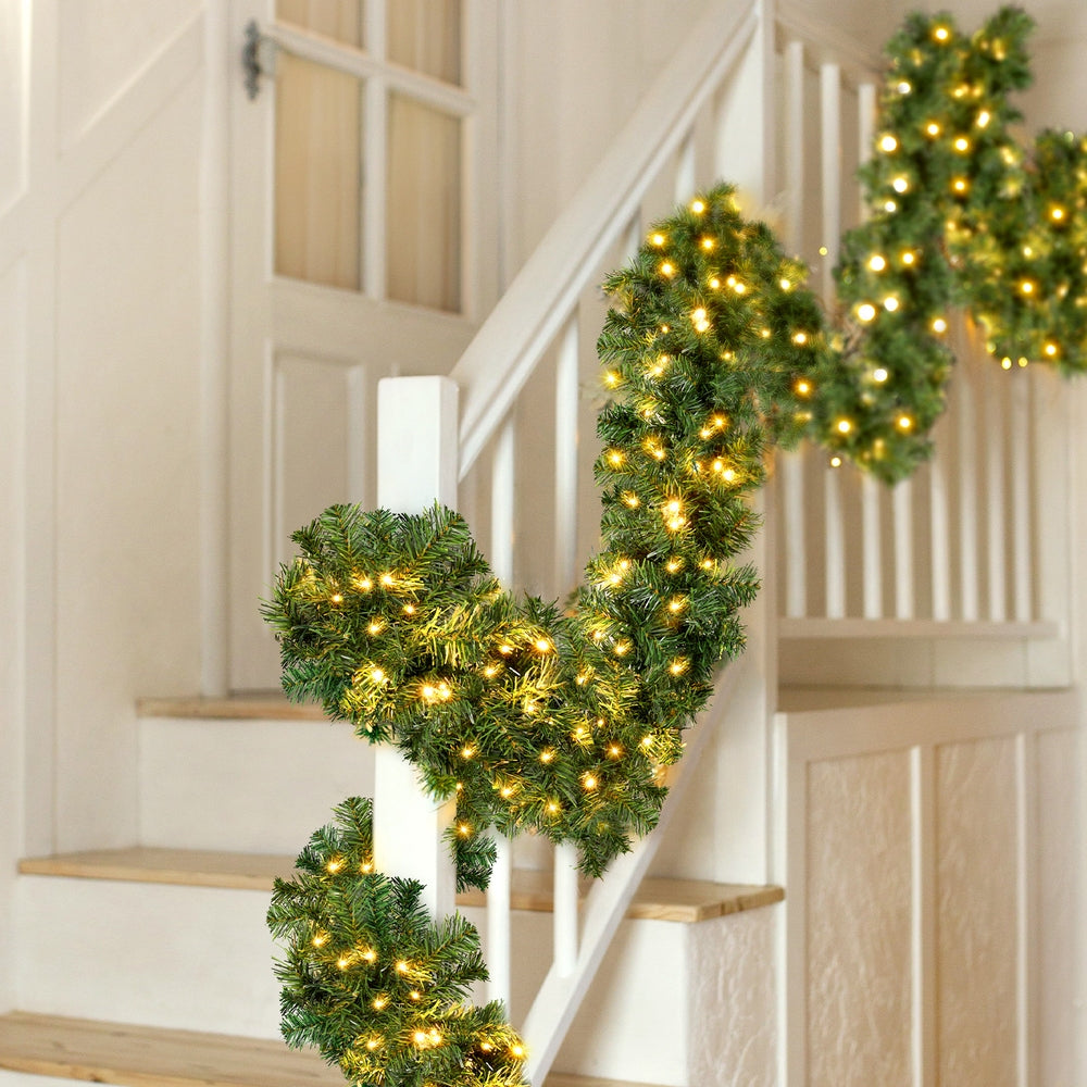 Christmas Wreaths & Garlands: Jingle Jollys 5M Christmas Garland LED Lights Party Xmas Decorations 380 TIPS