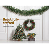 Christmas Wreaths & Garlands: Jingle Jollys 1.8m Christmas Garland with LED lights Party Xmas Decorations