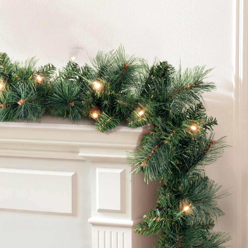 Christmas Wreaths & Garlands: Jingle Jollys 1.8m Christmas Garland with LED lights Party Xmas Decorations
