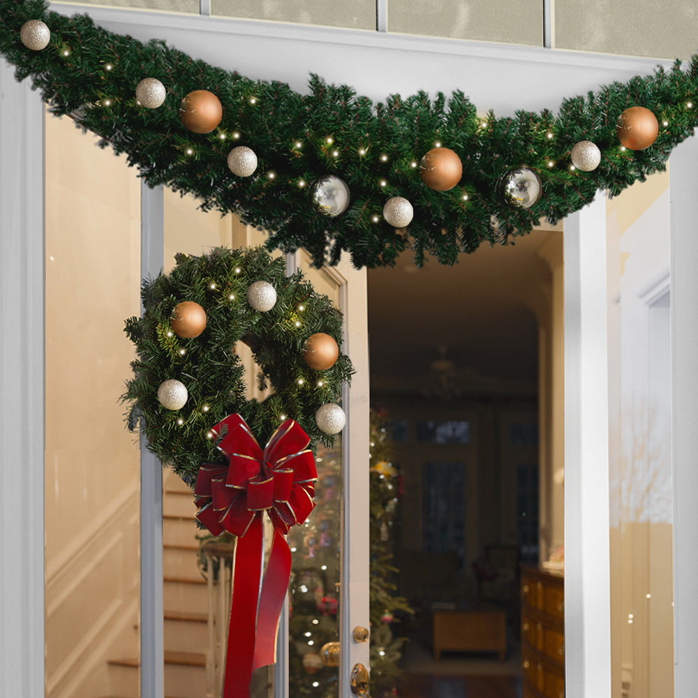 Christmas Wreaths & Garlands: Jingle Jollys 2.4m Christmas Garland Xmas Decorations Green Wedding Party