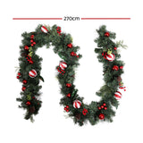 Christmas Wreaths & Garlands: Jingle Jollys 2.7m Christmas Garland with Decorations Xmas Wedding Party