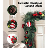 Christmas Wreaths & Garlands: Jingle Jollys 2.7m Christmas Garland with Decorations Xmas Wedding Party