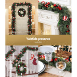 Christmas Wreaths & Garlands: Jingle Jollys 2.7m Christmas Garland with Decorations Xmas Wedding Party