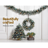 Outdoor Decorations & Lights: Jingle Jollys 2.7m Christmas Garland with LED Lights Snowy Decoration Xmas Party