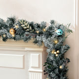 Outdoor Decorations & Lights: Jingle Jollys 2.7m Christmas Garland with LED Lights Snowy Decoration Xmas Party