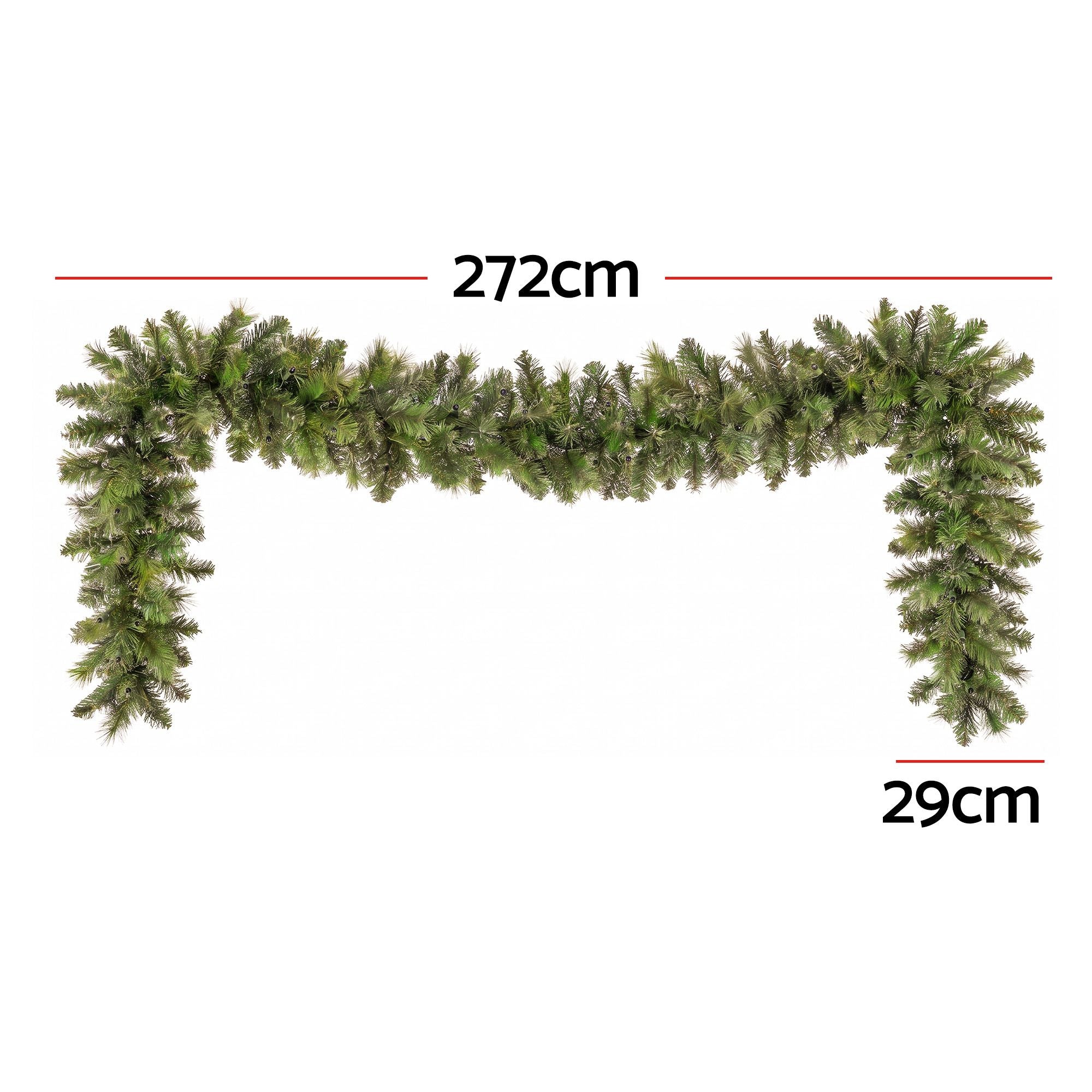 Jingle Jollys 2.7M Christmas Garland 8 Mode LED Lights Timing 200Tips Xmas Decor