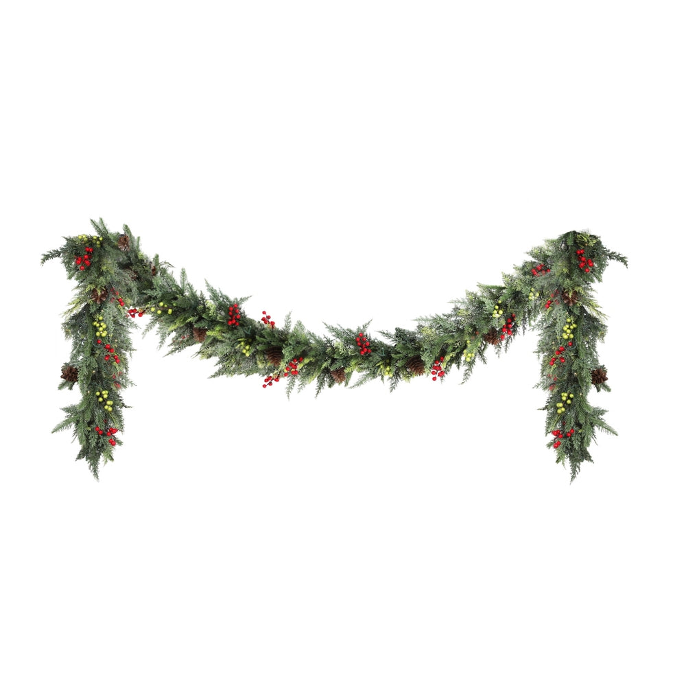 Christmas Wreaths & Garlands: Jingle Jollys 3M Christmas Garland Pre-lit LED with Pine Cones Xmas Decor Green
