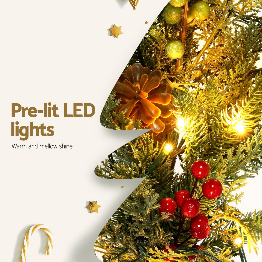 Christmas Wreaths & Garlands: Jingle Jollys 3M Christmas Garland Pre-lit LED with Pine Cones Xmas Decor Green