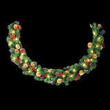 Christmas Wreaths & Garlands: Jingle Jollys 1.8M Christmas Garland Pre-lit LED Pine Cones Berries Xmas Decor