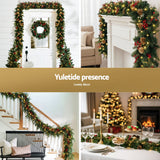 Christmas Wreaths & Garlands: Jingle Jollys 1.8M Christmas Garland Pre-lit LED Pine Cones Berries Xmas Decor