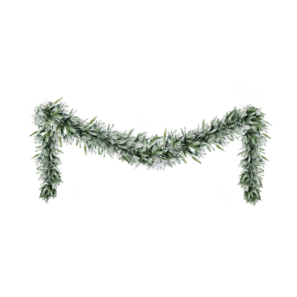 Christmas Wreaths & Garlands: Jingle Jollys 3M Christmas Garland Pre-lit LED Lights Snow Frosted Tips Decor