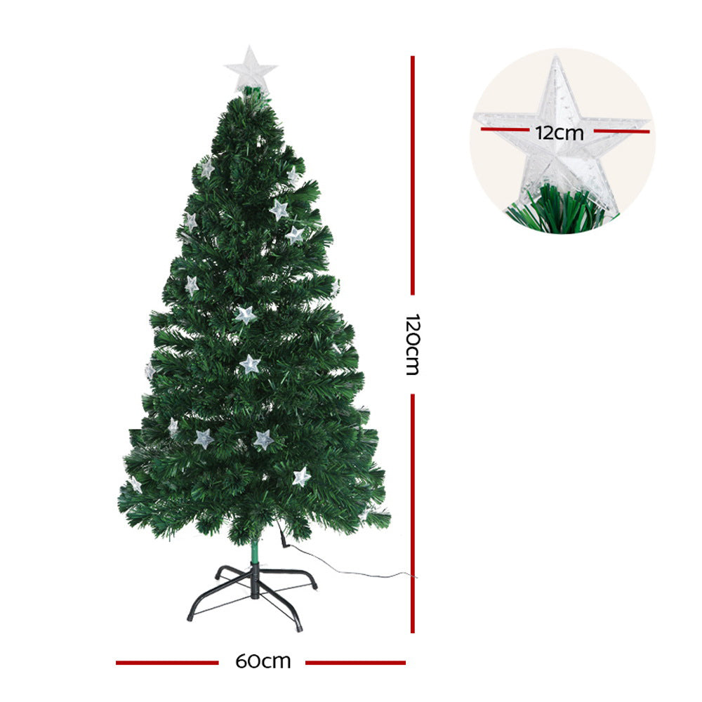 Christmas Trees: Jingle Jollys 1.2m Christmas Tree Optic Fibre LED Xmas tree Multi Colour