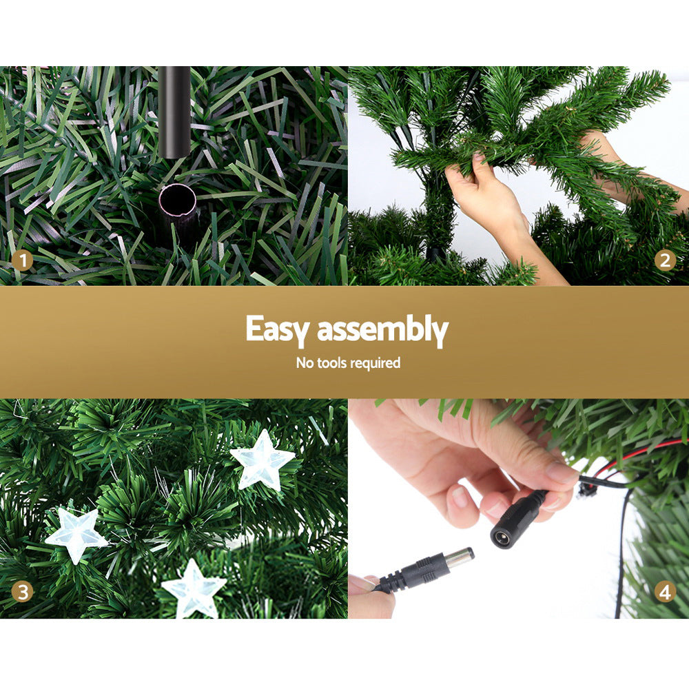 Christmas Trees: Jingle Jollys 1.2m Christmas Tree Optic Fibre LED Xmas tree Multi Colour