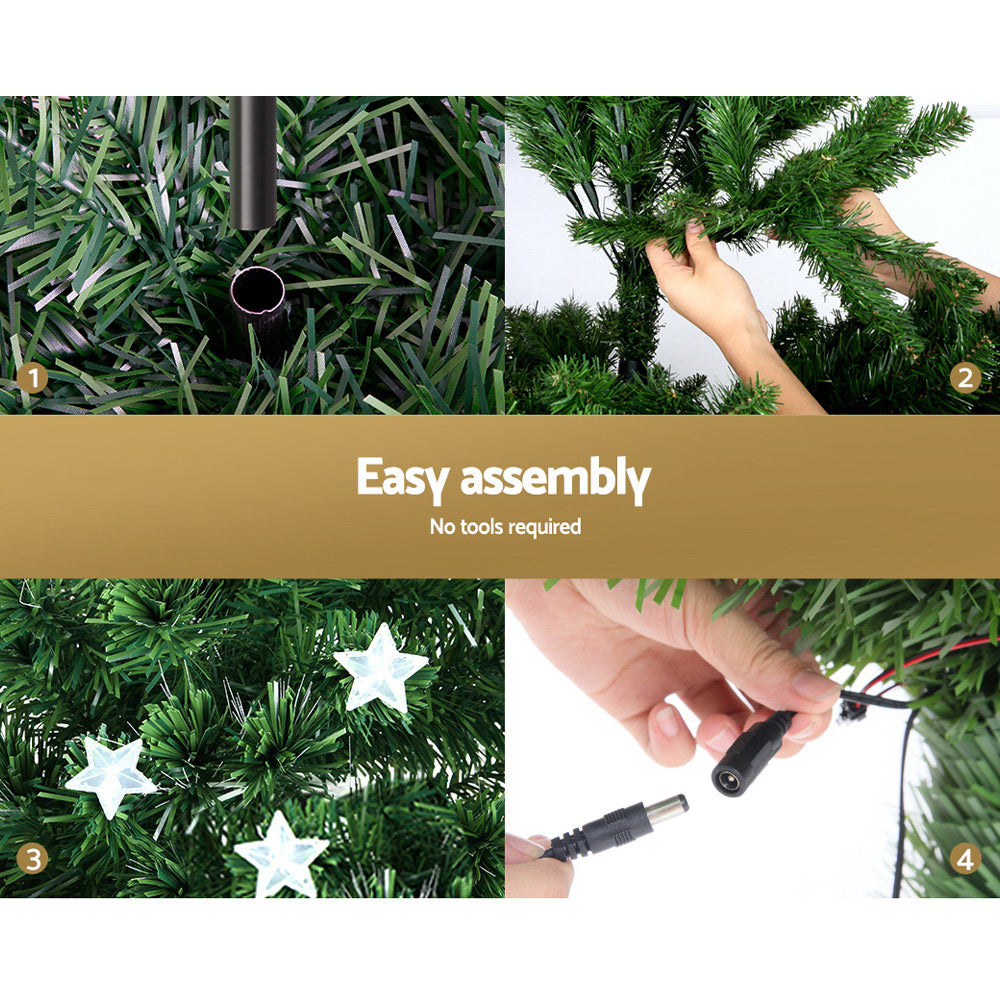 Outdoor Decorations & Lights: Jingle Jollys 1.5m Christmas Tree Optic Fibre LED Xmas tree Multi Colour