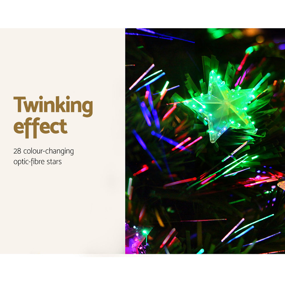 Outdoor Decorations & Lights: Jingle Jollys 1.5m Christmas Tree Optic Fibre LED Xmas tree Multi Colour