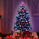 Outdoor Decorations & Lights: Jingle Jollys 1.5m Christmas Tree Optic Fibre LED Xmas tree Multi Colour