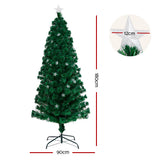 Christmas Trees: Jingle Jollys 1.8m Christmas Tree Optic Fibre LED Xmas tree Multi Colour