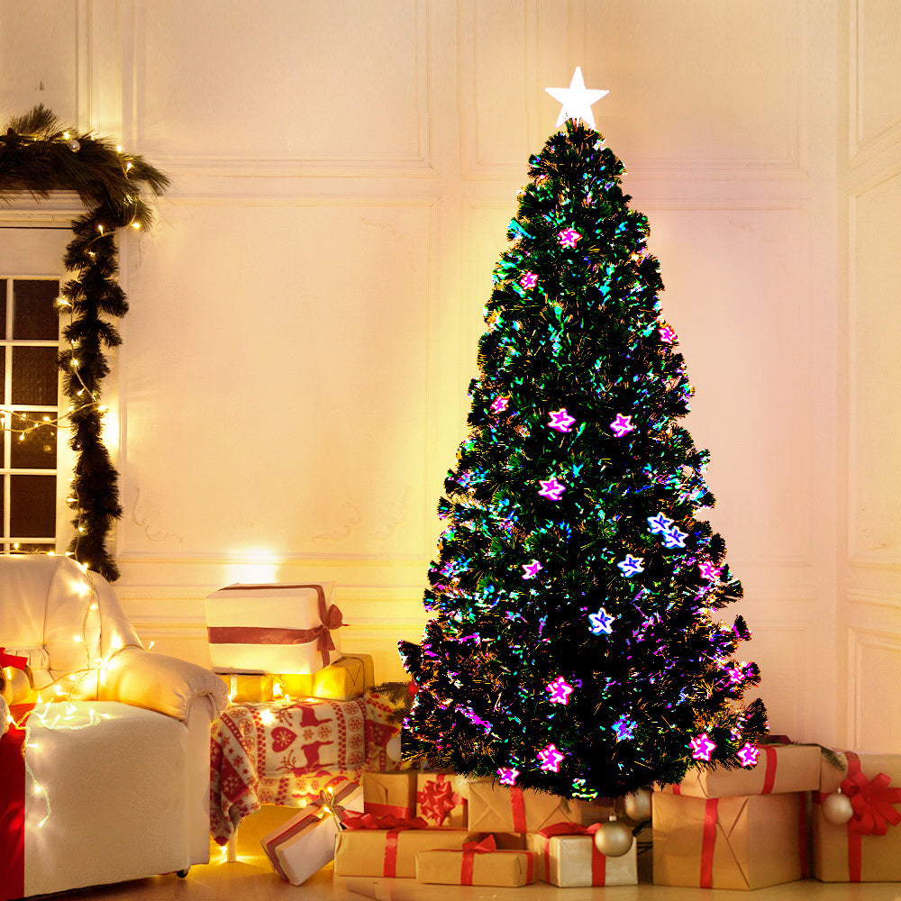 Christmas Trees: Jingle Jollys 1.8m Christmas Tree Optic Fibre LED Xmas tree Multi Colour