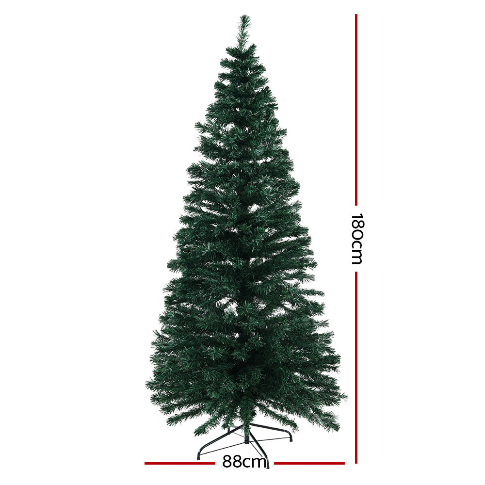 Christmas Trees: Jingle Jollys 1.8m Christmas Tree Optic Fibre LED Xmas tree 300 Tips