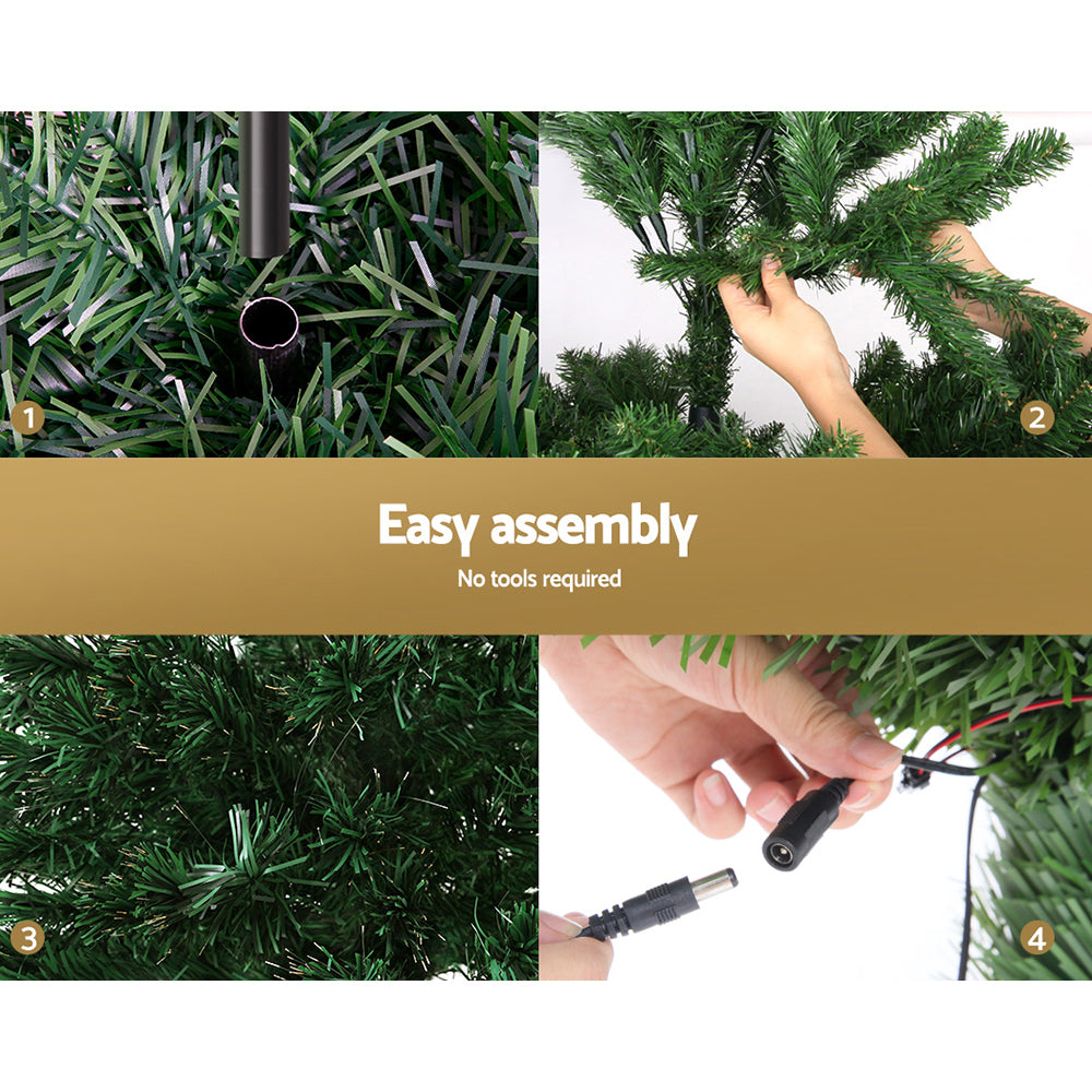 Christmas Trees: Jingle Jollys 1.8m Christmas Tree Optic Fibre LED Xmas tree 300 Tips