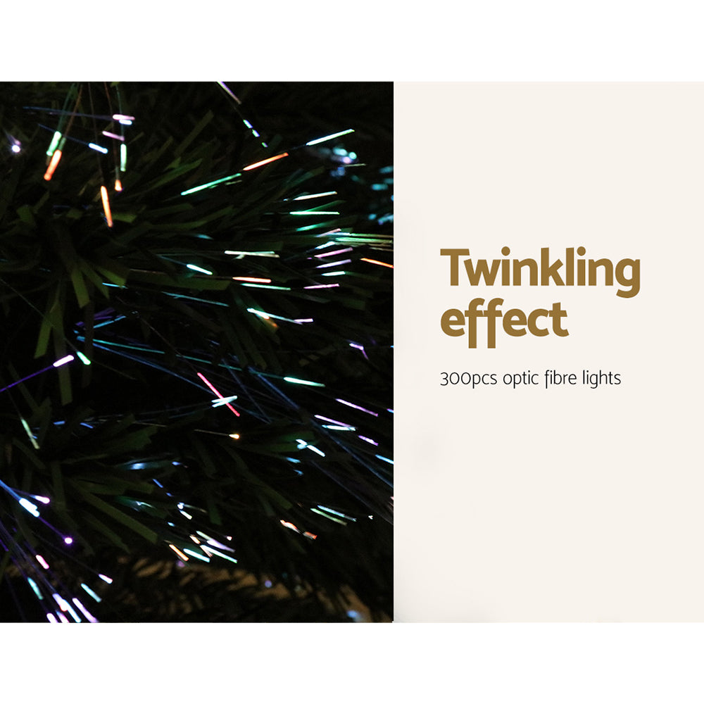 Christmas Trees: Jingle Jollys 1.8m Christmas Tree Optic Fibre LED Xmas tree 300 Tips