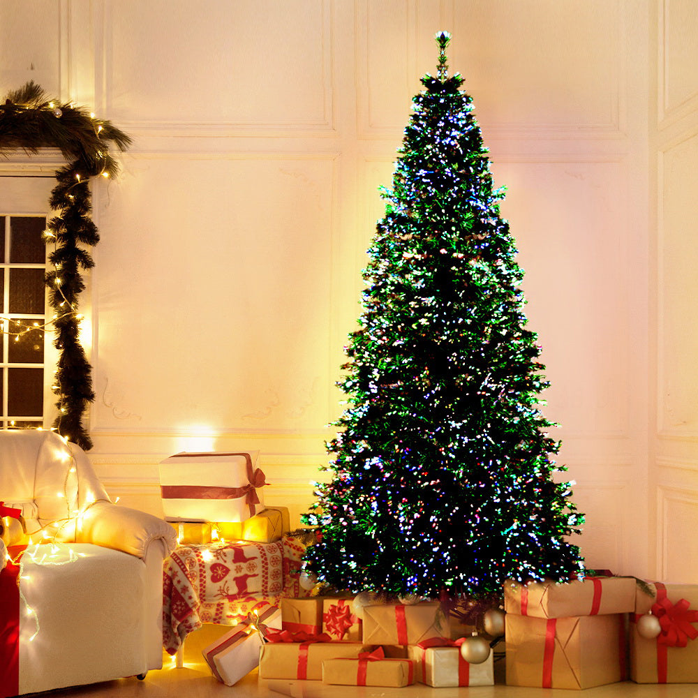 Christmas Trees: Jingle Jollys 1.8m Christmas Tree Optic Fibre LED Xmas tree 300 Tips